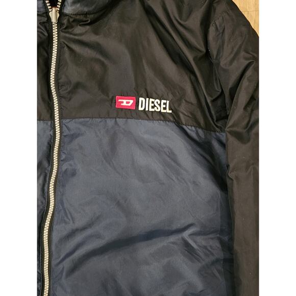 Vintage 90s Y2K Diesel Oversized Reversible Puffer Jacket Men's Large Blue - Picture 3 of 8